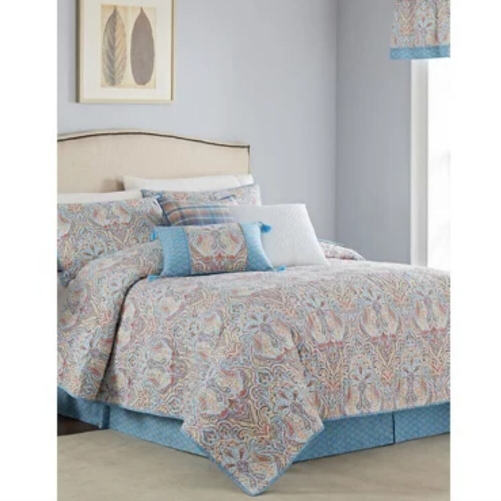 WAVERLY NWT PINNACLE QUEEN QUILT SET WITH SHAMS COMBO